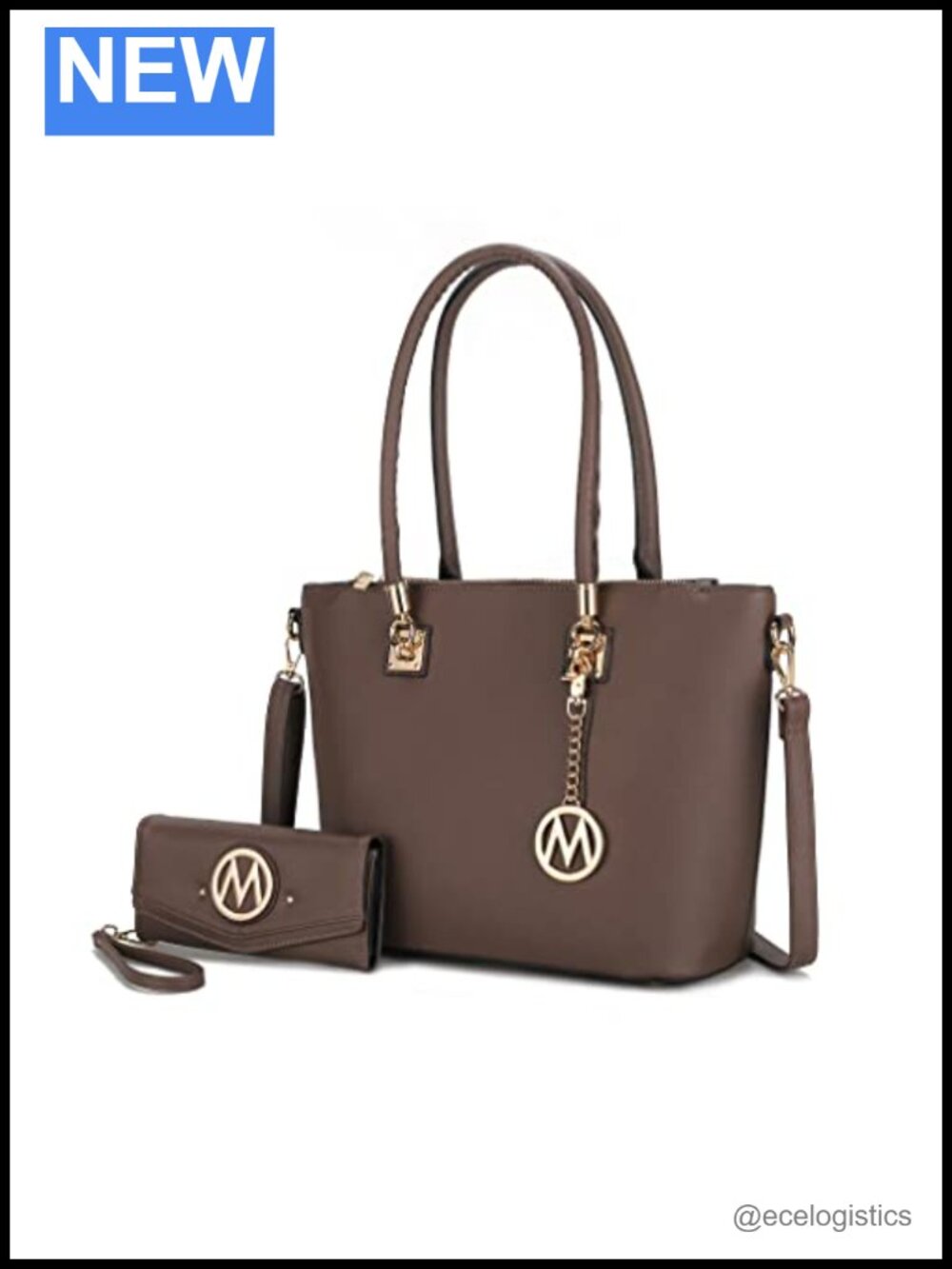 PU Leather Crossbody Shoulder Handbag with Wristlet Set for Women